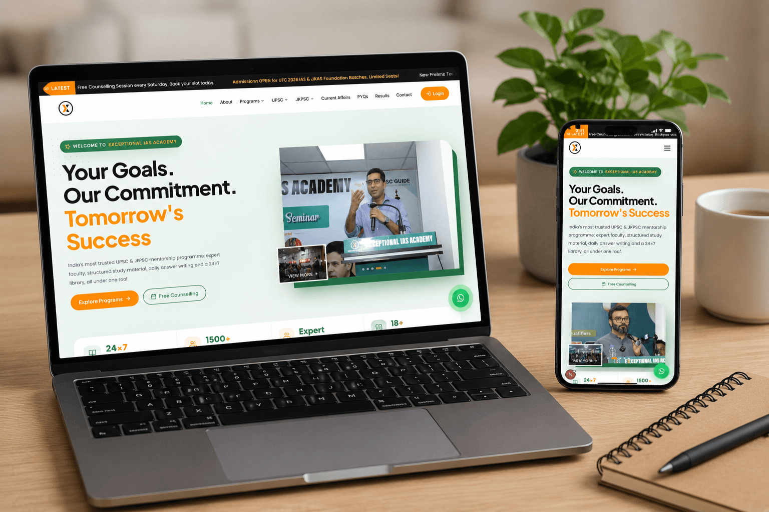 Exceptional IAS Academy – Coaching Institute Website